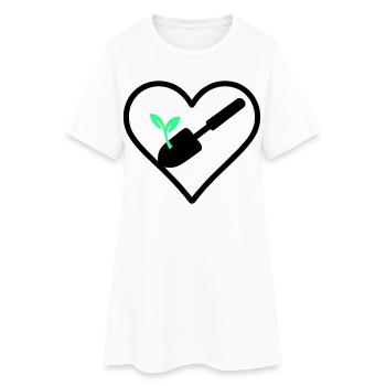 Gardening Heart – Green Passion - Women’s T-Shirt Dress - white - Front