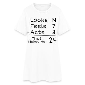 24 Jahre humorvoller Geburtstag | 24. Jubiläum - Frauen T-Shirt-Kleid - Weiß - Vorne