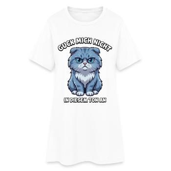 Ne me regarde pas comme ça – chat de dessin animé - Robe T-shirt Femme - blanc - Devant