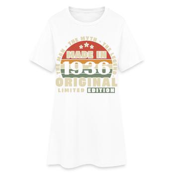 1936 Vintage Retro Geburtstagsgeschenk - Frauen T-Shirt-Kleid - Weiß - Vorne
