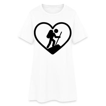Heart hiking – nature lover - Women’s T-Shirt Dress - white - Front