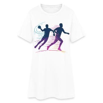 Handball Neon Spieler, schneller Angriff, Team - Frauen T-Shirt-Kleid - Weiß - Vorne