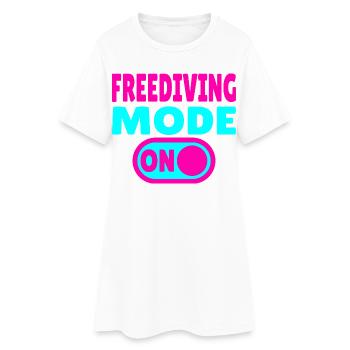Freediving Mode ON - Diver - Women’s T-Shirt Dress - white - Front