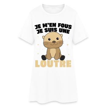 Je M'en Fous Je Suis Une Loutre Cadeau - Robe T-shirt Femme - blanc - Devant