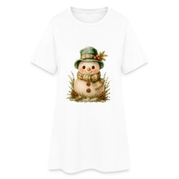 Bonhomme de neige de l’Ami de l’Hiver - Robe T-shirt Femme - blanc - Devant