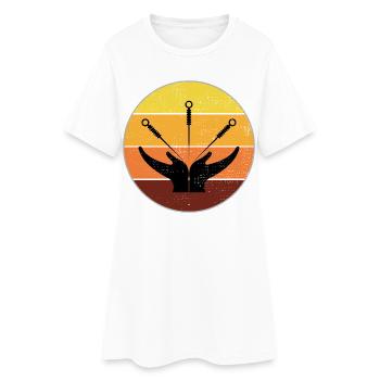 Akupunkteur Vintage Sunset Healing Hands - Frauen T-Shirt-Kleid - Weiß - Vorne