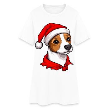 Jack Russell Terrier Noël - Robe T-shirt Femme - blanc - Devant
