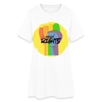 Rainbow Fist Pride Equality - Women’s T-Shirt Dress - white - Front