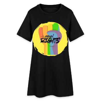 Rainbow Fist Pride Equality - Women’s T-Shirt Dress - black - Front