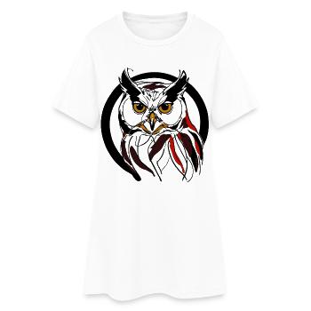 Oiseau de nuit - Robe T-shirt Femme - blanc - Devant