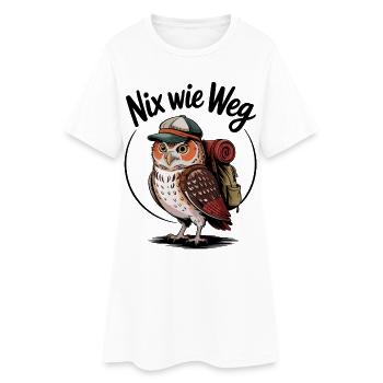 Hibou randonneur de la forêt avec sac à dos - Robe T-shirt Femme - blanc - Devant