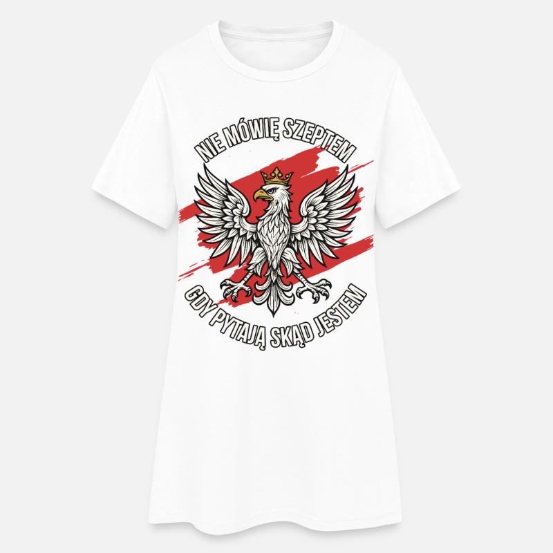 Polish Eagle Pride Statement Design - Women’s T-Shirt Dress - white