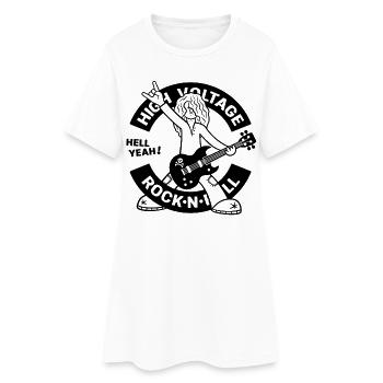 Guitariste de rock rock à haute tension - Robe T-shirt Femme - blanc - Devant
