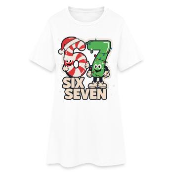 67 Meme Six Seven cadeau de Noël drôle - Robe T-shirt Femme - blanc - Devant