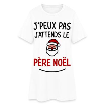 J’peux pas j’attends le Père Noël - Robe T-shirt Femme - blanc - Devant