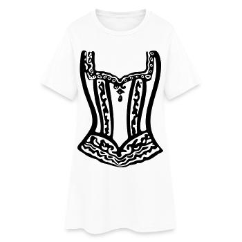 Art en ligne de corset en cage en perles victorien - Robe T-shirt Femme - blanc - Devant