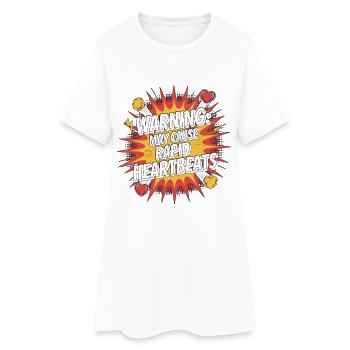 Avertissement du technicien cardiaque : une échographie rapide - Robe T-shirt Femme - blanc - Devant