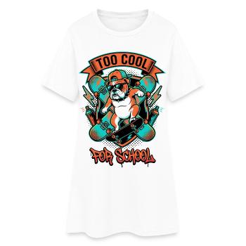 Trop cool Bulldog Skateur - Robe T-shirt Femme - blanc - Devant