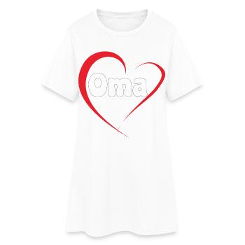 Grand-mère Amour du Cœur - Robe T-shirt Femme - blanc - Devant