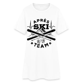 Après Équipe de ski, sports d’hiver, forfaits ski - Robe T-shirt Femme - blanc - Devant