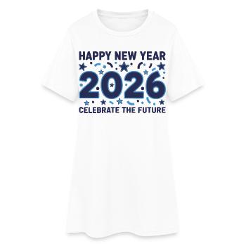 Bonne année 2026 Célébrez l’avenir - Robe T-shirt Femme - blanc - Devant