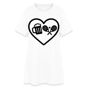 Bière Heart Padel - Robe T-shirt Femme - blanc - Devant