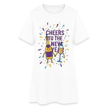 Cheers To The New Year Celebration Festivity - Women’s T-Shirt Dress - white - Front
