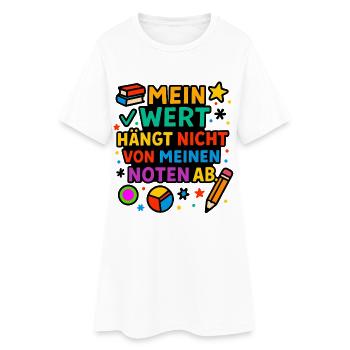 Ma valeur compte, pas mes notes - Robe T-shirt Femme - blanc - Devant