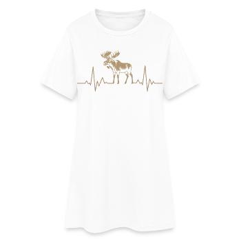 Mosses Heartbeat Silhouette - Women’s T-Shirt Dress - white - Front