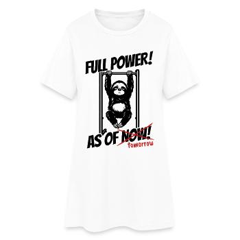 Paresse | Pleine puissance à partir de demain | Diction de la forme physique - Robe T-shirt Femme - blanc - Devant