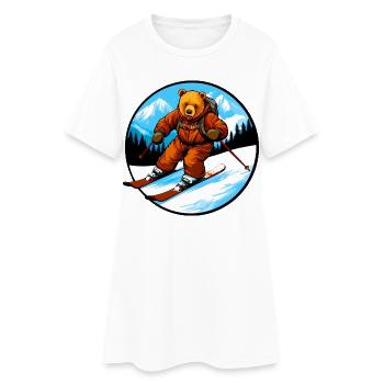 Ski Bear - Robe T-shirt Femme - blanc - Devant