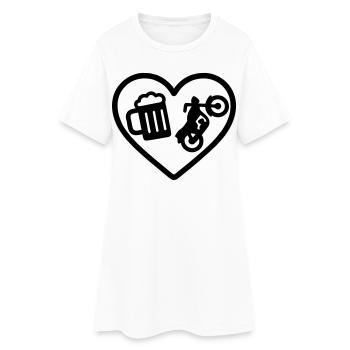 Cuore Moto Birra - Women’s T-Shirt Dress - white - Front