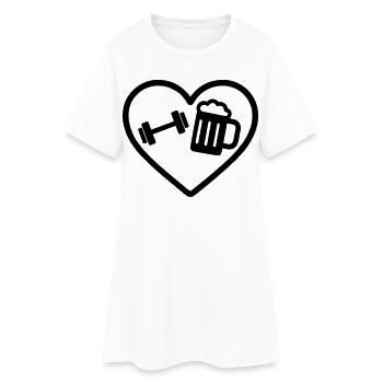Heart Fitness Beer - Women’s T-Shirt Dress - white - Front