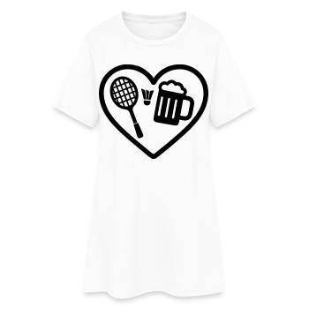 Bière de badminton Heart - Robe T-shirt Femme - blanc - Devant