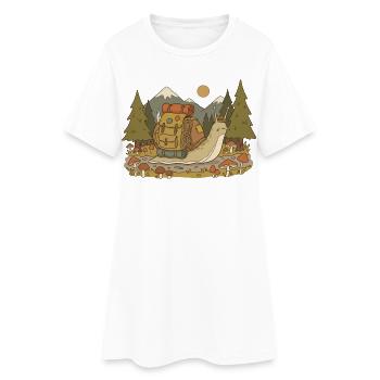 Forest Trail Backpacking Adventure - Women’s T-Shirt Dress - white - Front