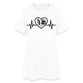 Bière de surf au cœur - Robe T-shirt Femme - blanc - Devant