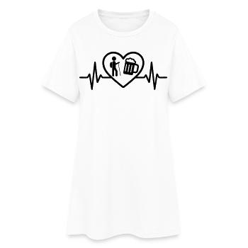 Heart Hiking Beer - Women’s T-Shirt Dress - white - Front