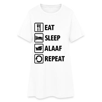 Eat Sleep Alaaf Repeat - Karneval, Fastnacht - Frauen T-Shirt-Kleid - Weiß - Vorne