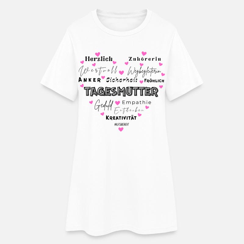 Geschenk Tagesmutter - Frauen T-Shirt-Kleid - Weiß