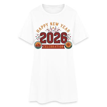 Bonne année 2026 Célébration Aventure qui nous attend - Robe T-shirt Femme - blanc - Devant