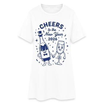 Santé à la célébration du Nouvel An 2026 - Robe T-shirt Femme - blanc - Devant