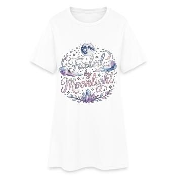 La sorcellerie alimentée par la lumière de la lune aime les symboles runiques - Robe T-shirt Femme - blanc - Devant