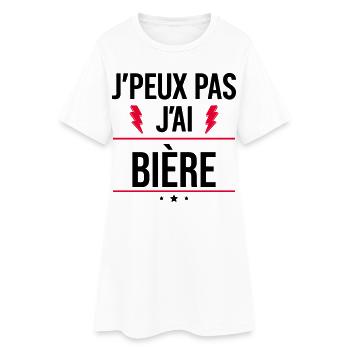 J’peux pas j’ai bière Humour Apéro - Robe T-shirt Femme - blanc - Devant