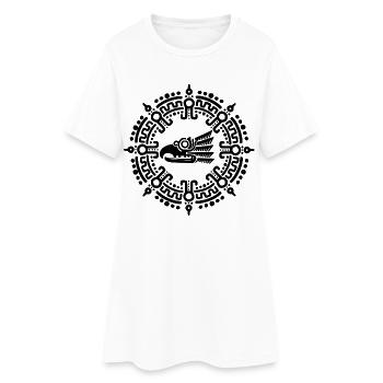 Black Aztec symbol - Women’s T-Shirt Dress - white - Front