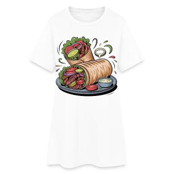 Colorful Vegetable Wrap Art - Women’s T-Shirt Dress - white - Front