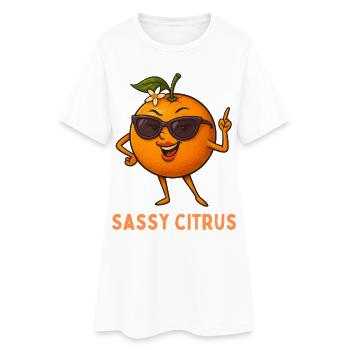 Agrumes Impertinents avec lunettes de soleil - Robe T-shirt Femme - blanc - Devant