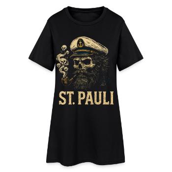 St Pauli Hamburg Paulianer Totenkopf Hafen Capitaine - Robe T-shirt Femme - noir - Devant