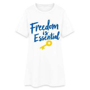La liberté est essentiellement la clé de la liberté - Robe T-shirt Femme - blanc - Devant