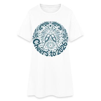 Santé à la fête des feux d’artifice 2026 - Robe T-shirt Femme - blanc - Devant