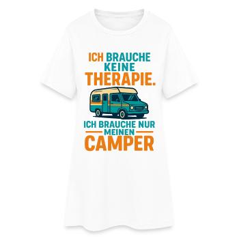 slogan camping Camping, j’ai besoin de mon camping-car - Robe T-shirt Femme - blanc - Devant